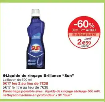 Monoprix SUN Liquide de rinçage Brillance offre