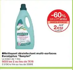 Monoprix SANYTOL Nettoyant désinfectant multi-surfaces Eucalyptus offre