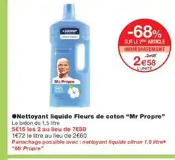 Monoprix MR PROPRE Nettoyant liquide Fleurs de coton offre