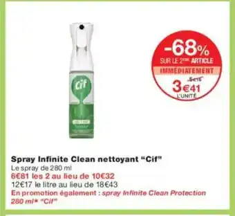 Monoprix CIF Spray Infinite Clean nettoyant offre