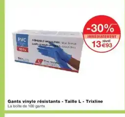 Monoprix Gants vinyle résistants - Taille L - Trixline offre