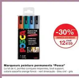Monoprix POSCA Marqueurs peinture permanents offre