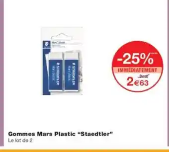 Monoprix STAEDTLER Gommes Mars Plastic offre