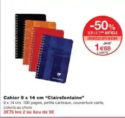 Monoprix CLAIREFONTAINE Cahier offre