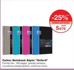 Monoprix OXFORD Cahier Notebook Séyès offre
