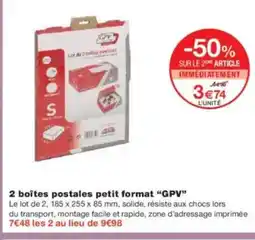 Monoprix GPV 2 boîtes postales petit format offre