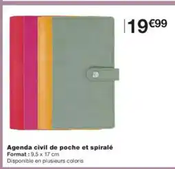 Monoprix Agenda civil de poche et spiralé offre