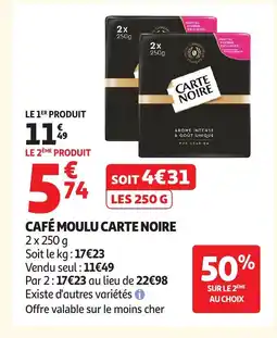 Auchan CARTE NOIRE Café moulu offre