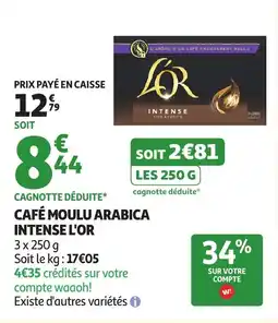 Auchan L'OR Café moulu arabica intense offre