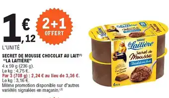 E.Leclerc Secret de mousse chocolat au lai offre