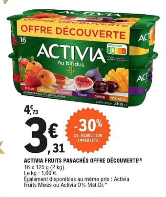 E.Leclerc Activia fruits panachés offre découverte offre