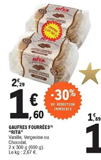 E.Leclerc Gaufres fourrées "rita" offre