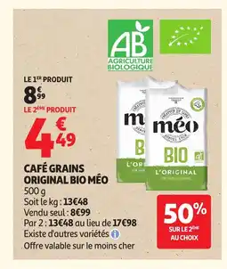 Auchan MÉO Café grains original bio offre