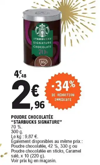 E.Leclerc Poudre chocolatée "starbucks signature" offre