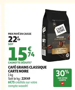 Auchan CARTE NOIRE Café grains classique offre