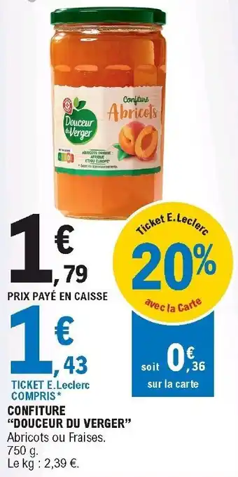 E.Leclerc Confiture "douceur du verger" offre