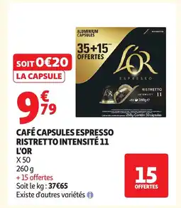 Auchan L'OR Café capsules espresso ristretto intensité 11 offre