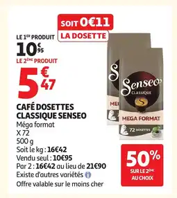 Auchan SENSEO Café dosettes classique offre
