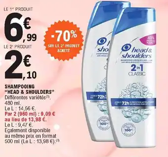 E.Leclerc Shampooing "head & shoulders" offre