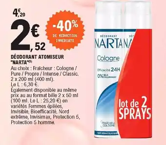 E.Leclerc Déodorant atomiseur "narta" offre
