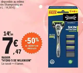 E.Leclerc Rasoir "hydro 5 de wilkinson" offre