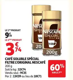 Auchan NESCAFÉ Café soluble spécial filtre l'original offre