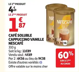 Auchan NESCAFE Café soluble cappuccino vanille offre