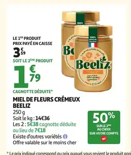 Auchan BEELIX Miel de fleurs crémeux offre