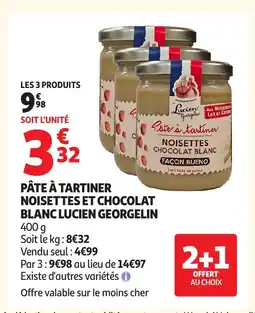 Auchan LUCIEN GEORGELIN Pâte à tartiner noisettes chocolat blanc offre