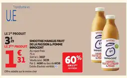 Auchan INNOCENT Smoothie mangue fruit de la passion & pomme offre