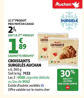 Auchan AUCHAN Croissants surgelés offre