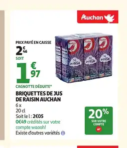 Auchan AUCHAN Briquettes de jus de raisin offre