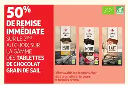 Auchan Tablettes de chocolat grain de sail offre