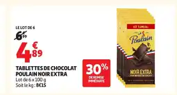 Auchan Tablettes de chocolat poulain noir extra offre