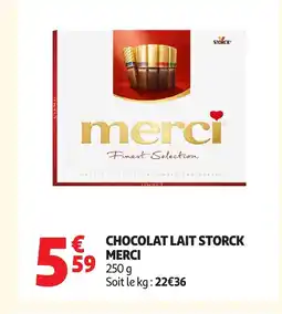 Auchan MERCI Chocolat lait storck offre