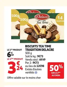Auchan DELACRE Biscuits tea time tradition offre