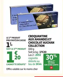 Auchan Croquantine aux amandes et chocolat auchan collection offre