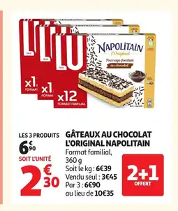 Auchan NAPOLITAIN Gâteaux au chocolat l'original offre