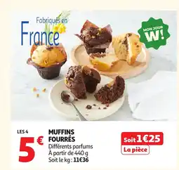 Auchan Muffins fourrés offre
