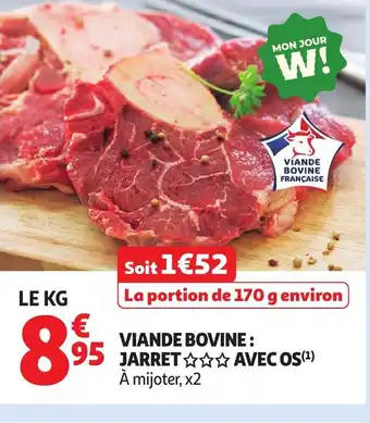Auchan Viande bovine jarret avec os offre