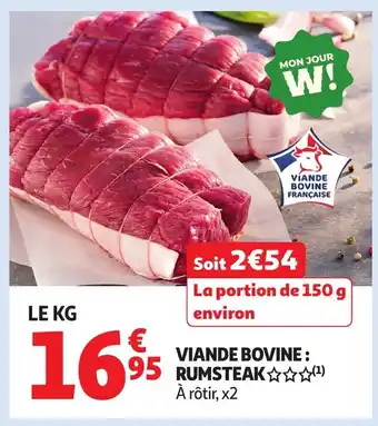 Auchan Viande bovine rumsteck offre