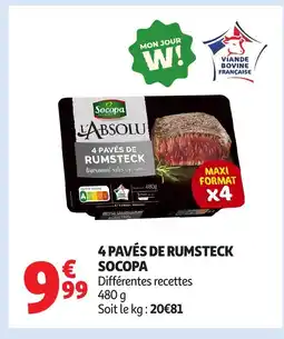Auchan SOCOPA 4 pavés de rumsteck offre