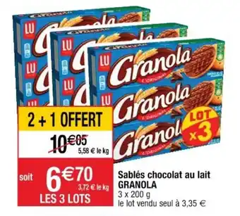Cora x Carrefour Sablés chocolat au lait GRANOLA offre