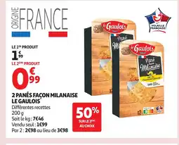 Auchan LE GAULOIS 2 panés façon milanaise offre