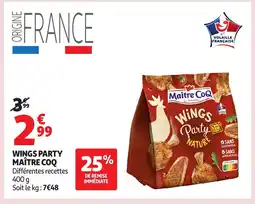 Auchan MAÎTRE COQ Wings party offre