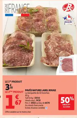 Auchan Pavés nature label rouge offre