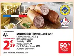 Auchan Saucisses de montbéliard igp offre