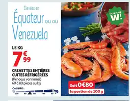 Auchan Crevettes entières cuites réfrigérées offre