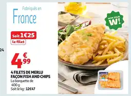 Auchan 4 filets de merlu façon fish and chips offre