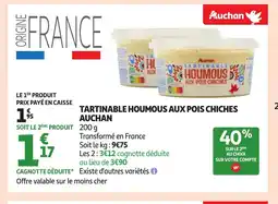 Auchan AUCHAN Tartinable houmous aux pois chiches offre